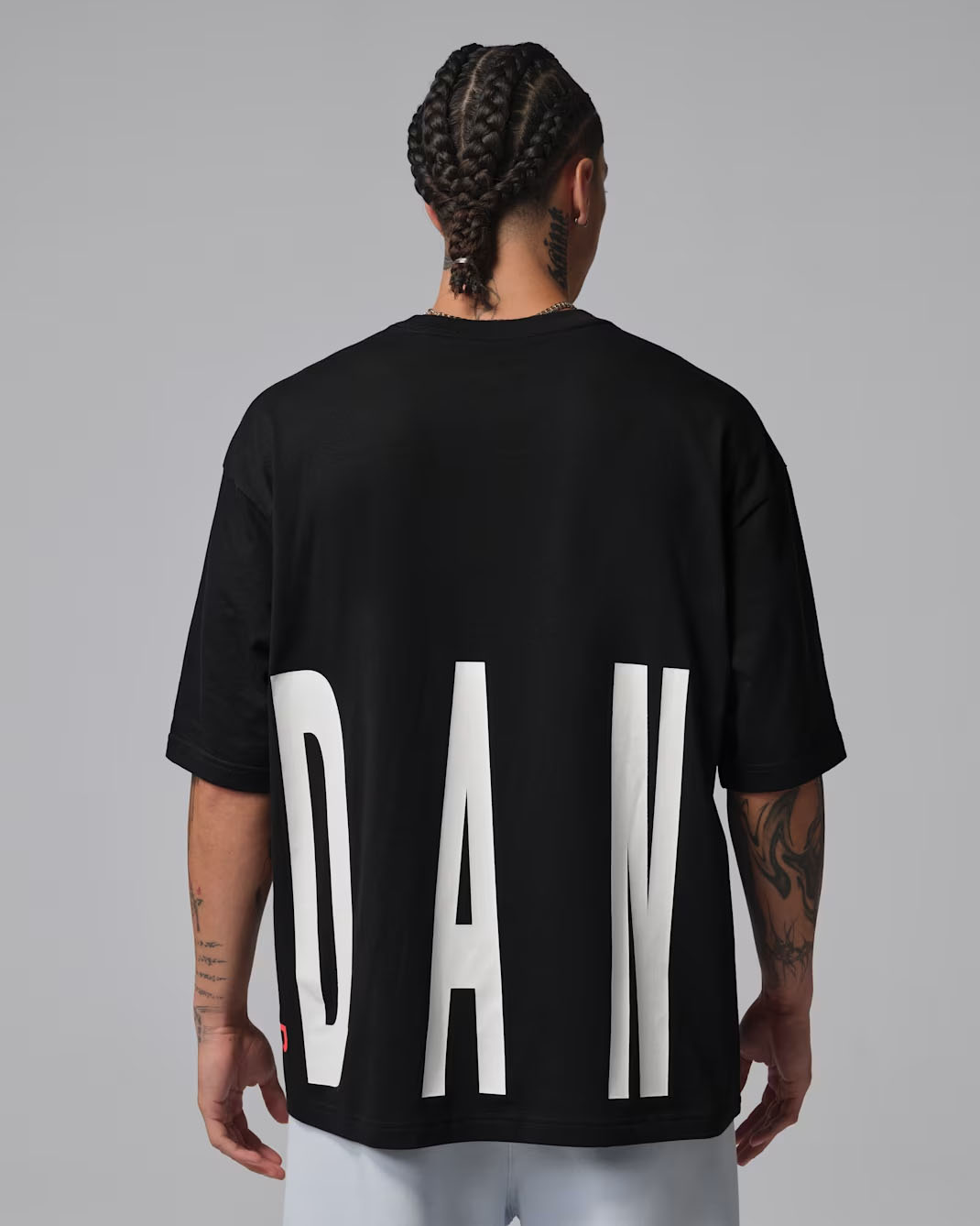 Jordan Mens Oversized Torso Logo T Shirt Black Infrared 23 2