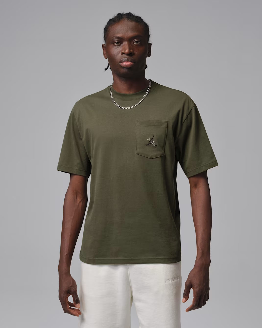 Jordan Mens Pocket T Shirt Cargo Khaki Black 1