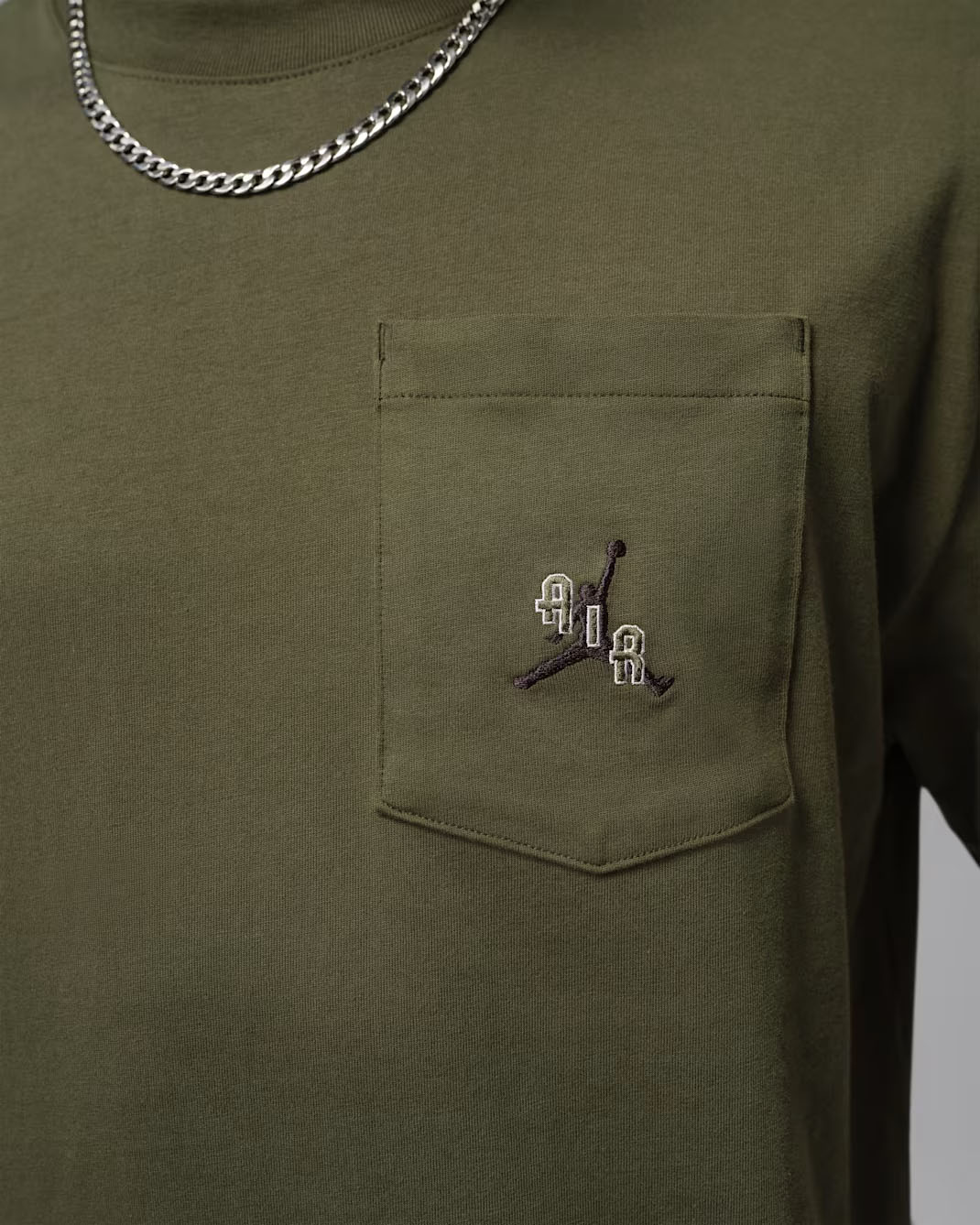Jordan Mens Pocket T Shirt Cargo Khaki Black 2