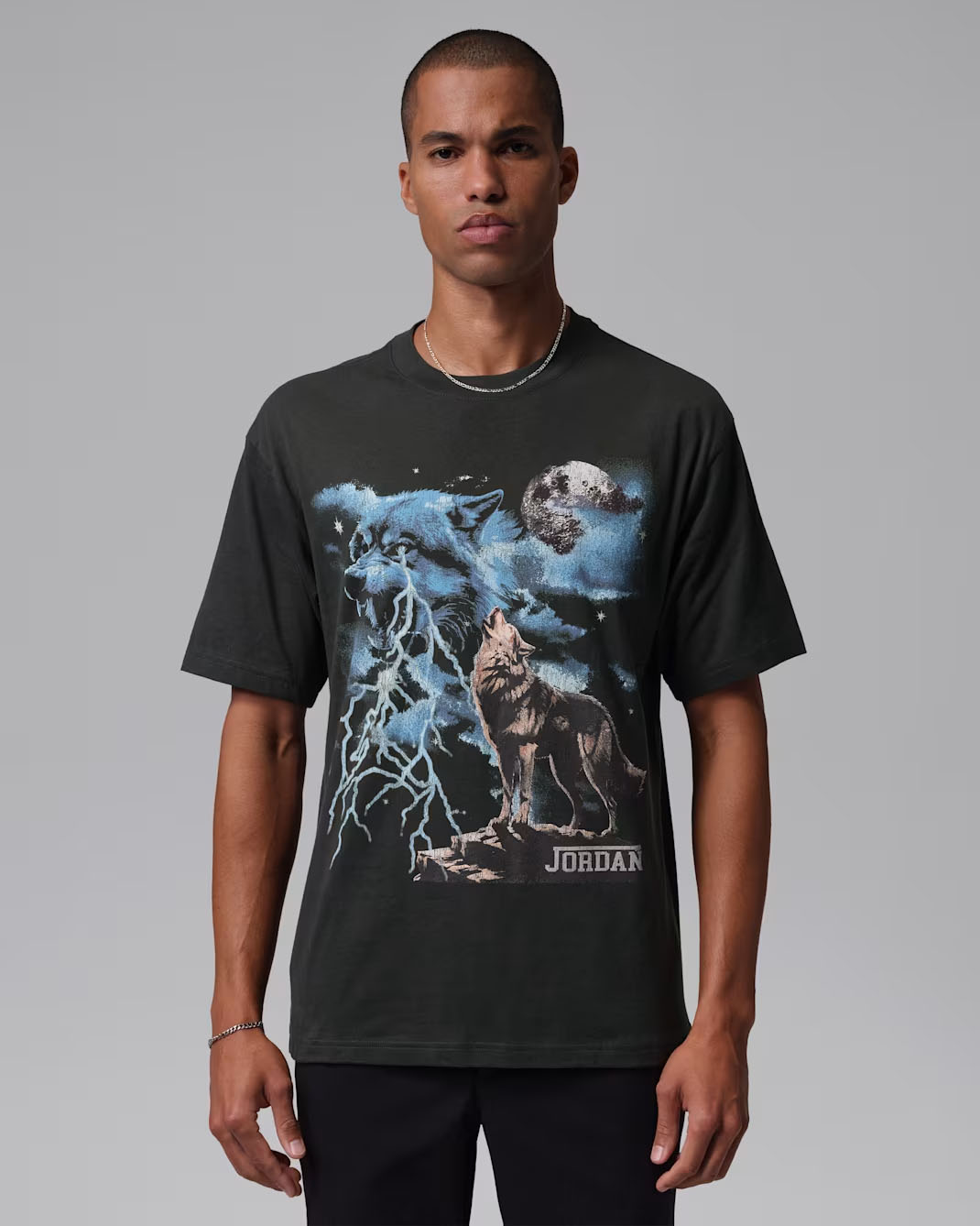 Jordan Mens Wolf Graphic T Shirt 1