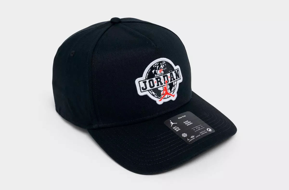 Jordan Rise Global Snapback Hat Black White Chili Red 1