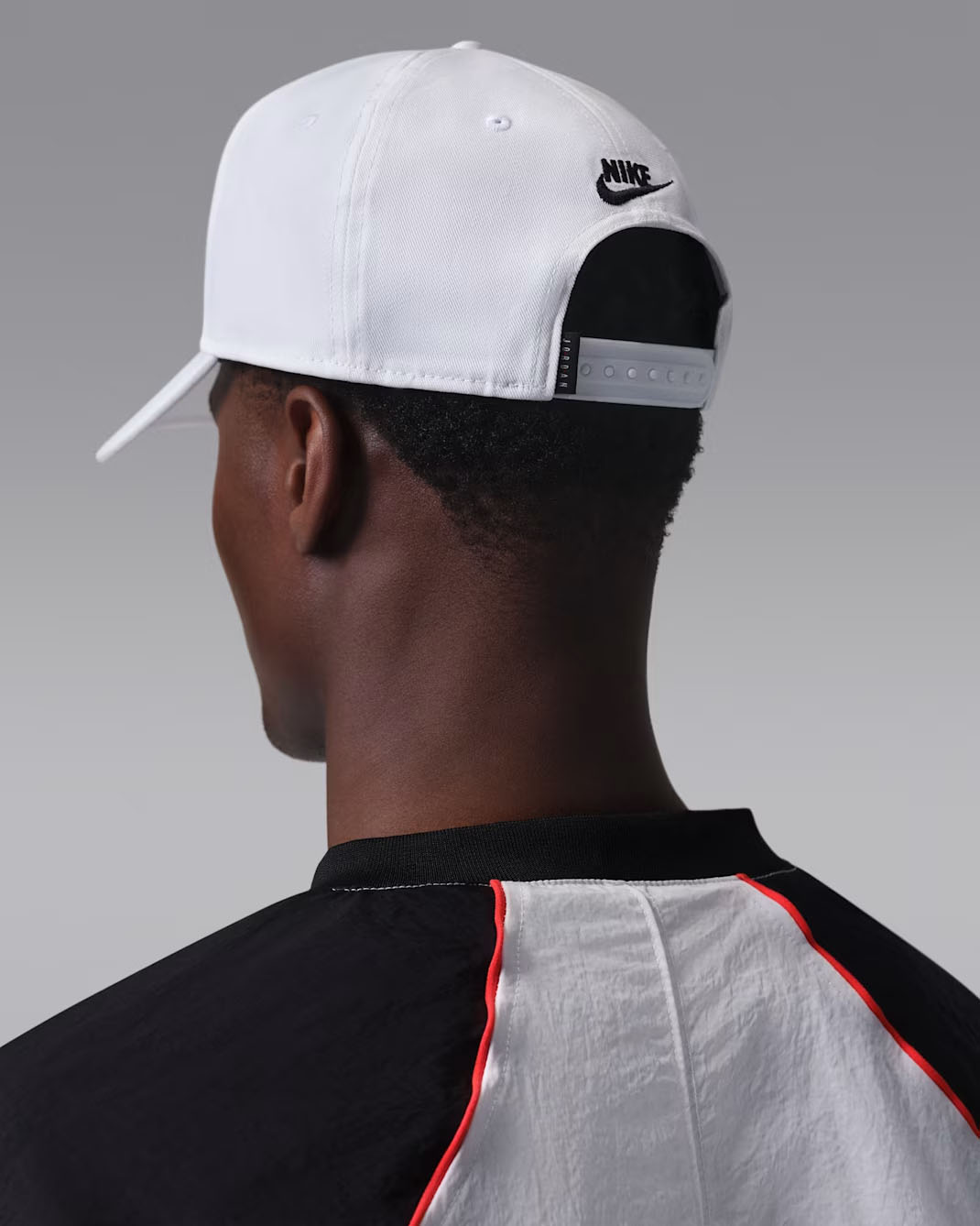 Jordan Rise Global Structured Cap Snapback Hat White Black Chili Red 2