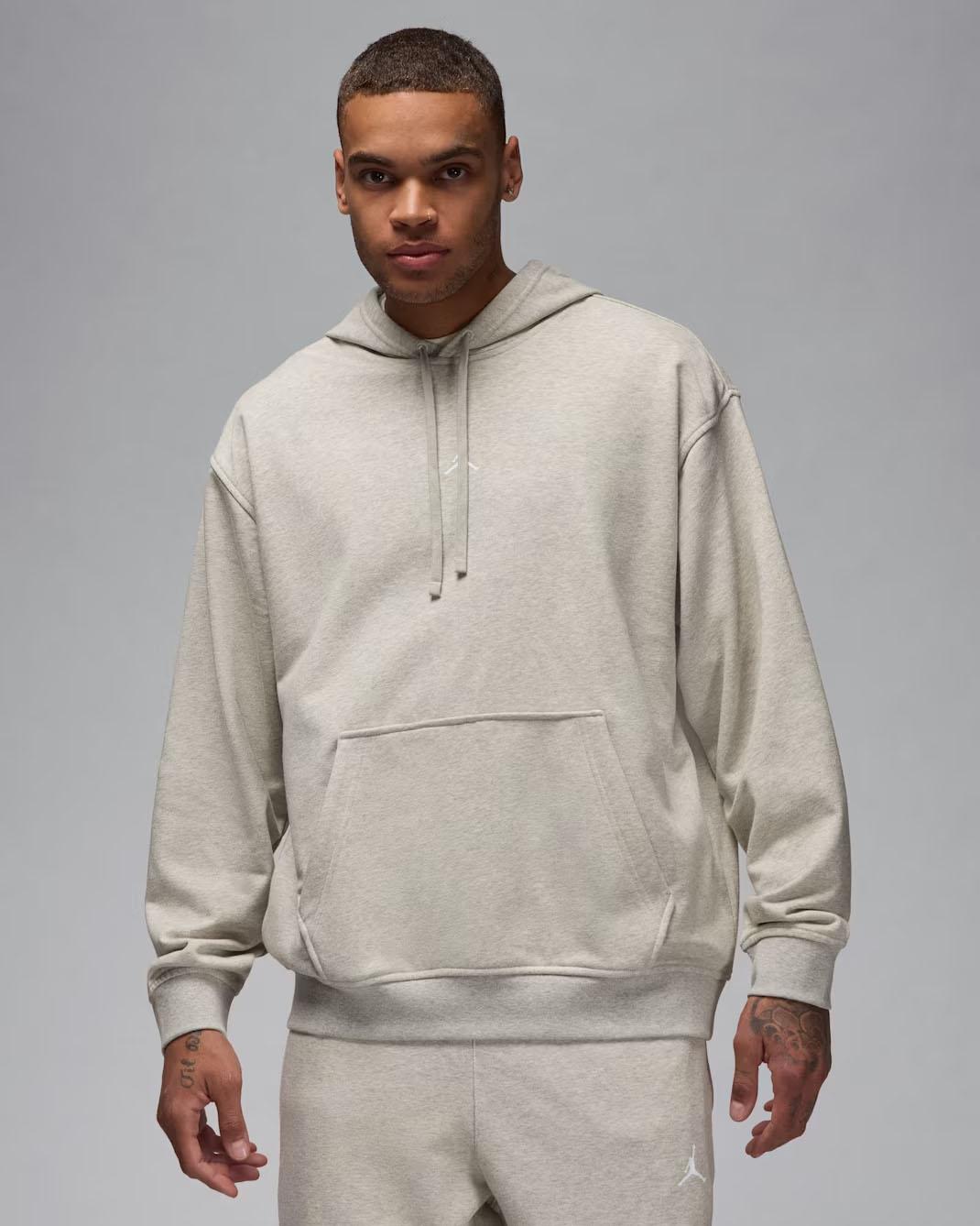 Jordan Sport Crossover Mens Dri FIt Fleece Pullover Hoodie Grey Heather