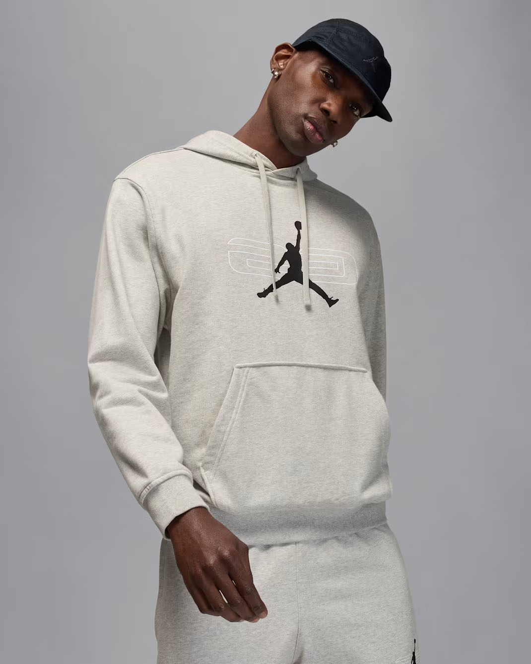 Jordan Sport Crossover Mens Fleece Pullover Hoodie Grey Heather