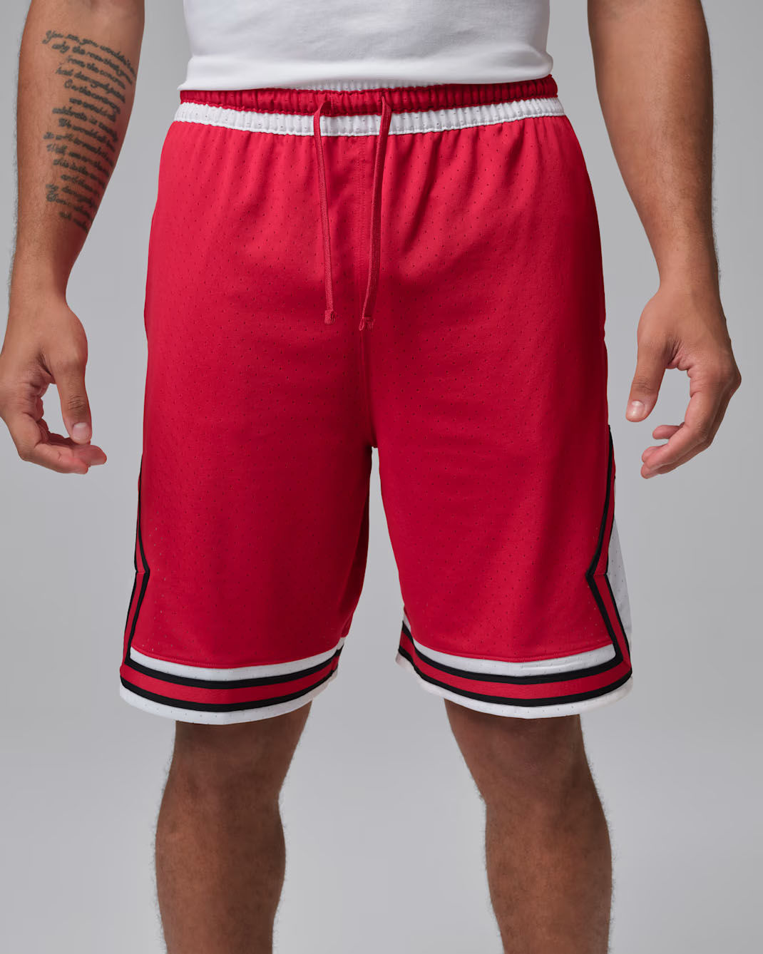 Jordan Sport Mens Dri FIt Diamond Shorts Gym Red White Black 1