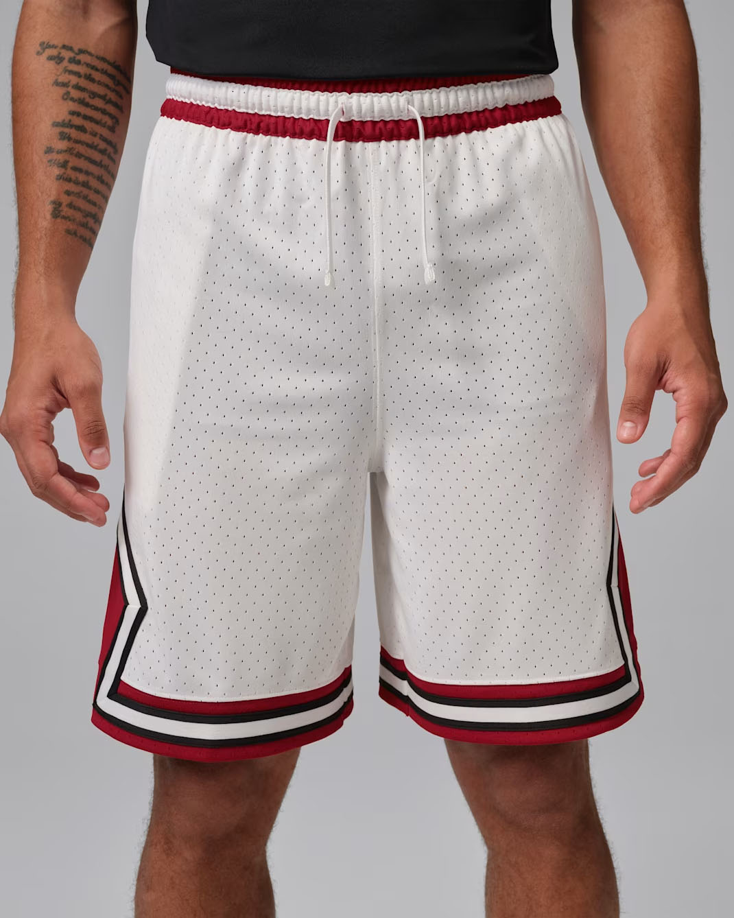 Jordan Sport Mens Dri Fit Diamond Shorts White Gym Red Black 1