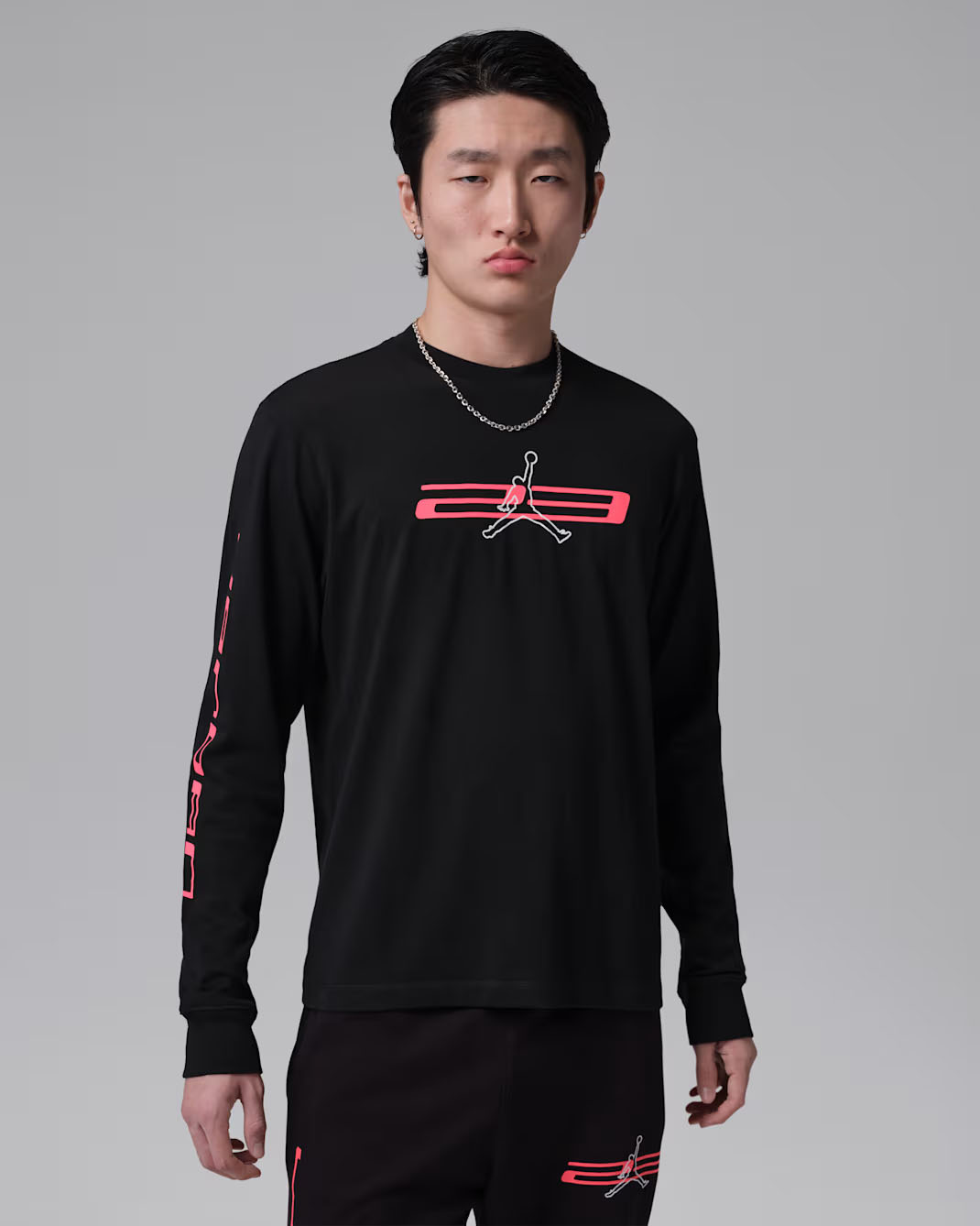 Jordan Sport Mens Dri Fit Grahic Crewneck Sweatshirt Black Infrared 23