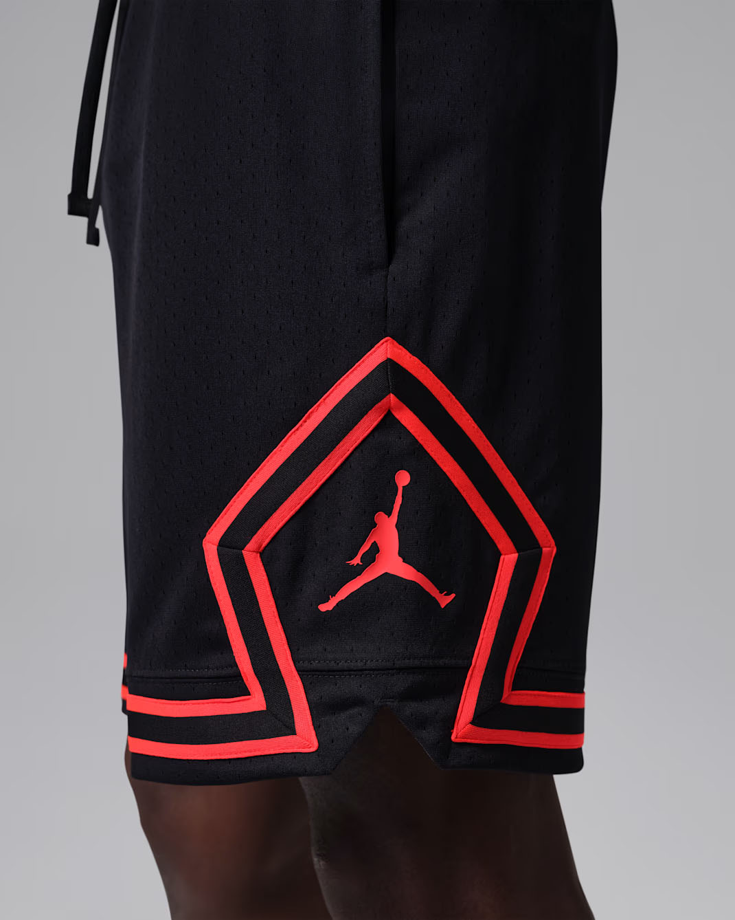 Jordan Sport Mens Dri Fit Mesh Diamond Shorts Black Infrared 23 2