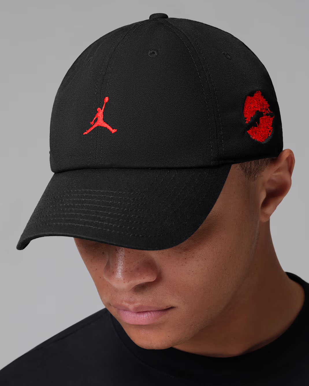 Jordan Valentines Day 2026 Club Cap Hat Black Red 3
