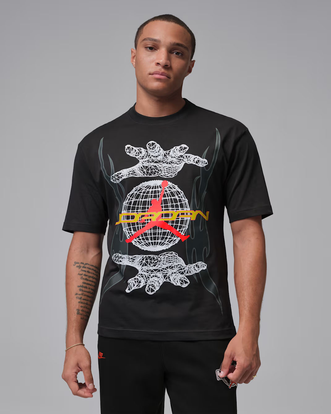 Jordan Worldwide Graphic Mens T Shirt Off Noir Infrared 23