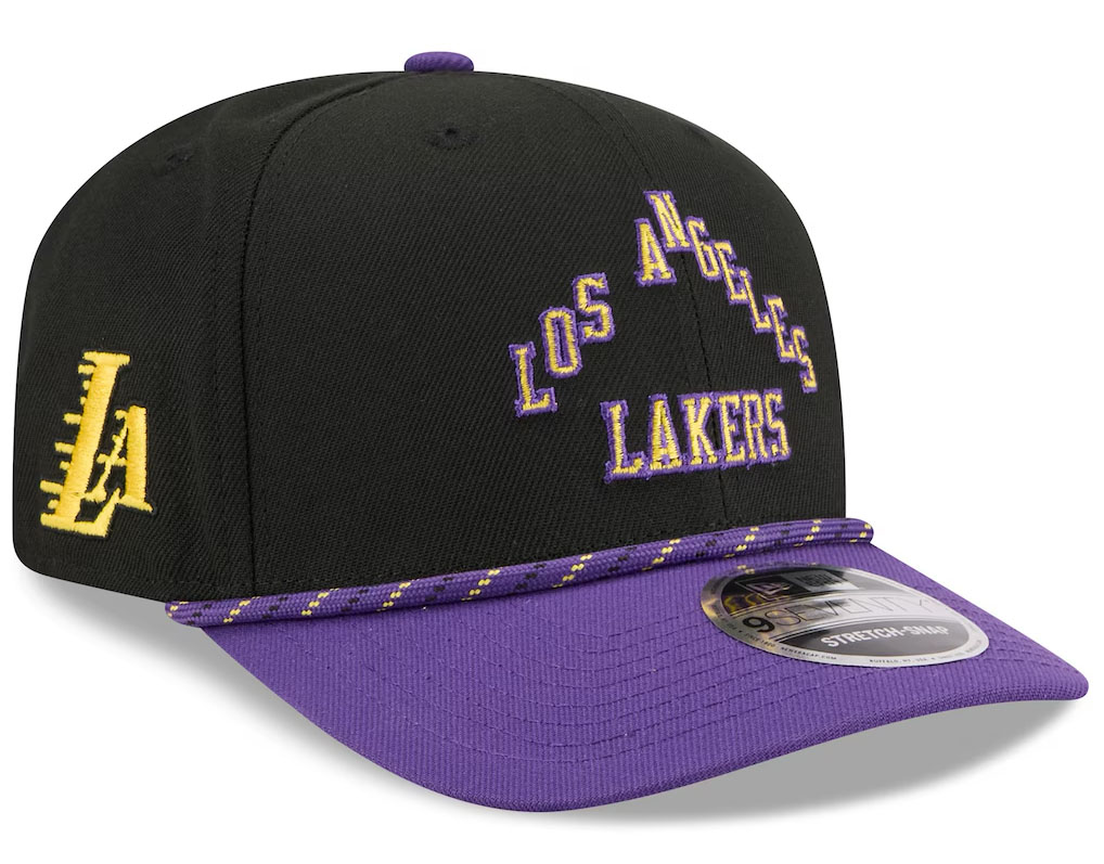 Los Angeles Lakers New Era 2025:26 City Edition 9SEVENTY Adjustable Hat Black Purple 1