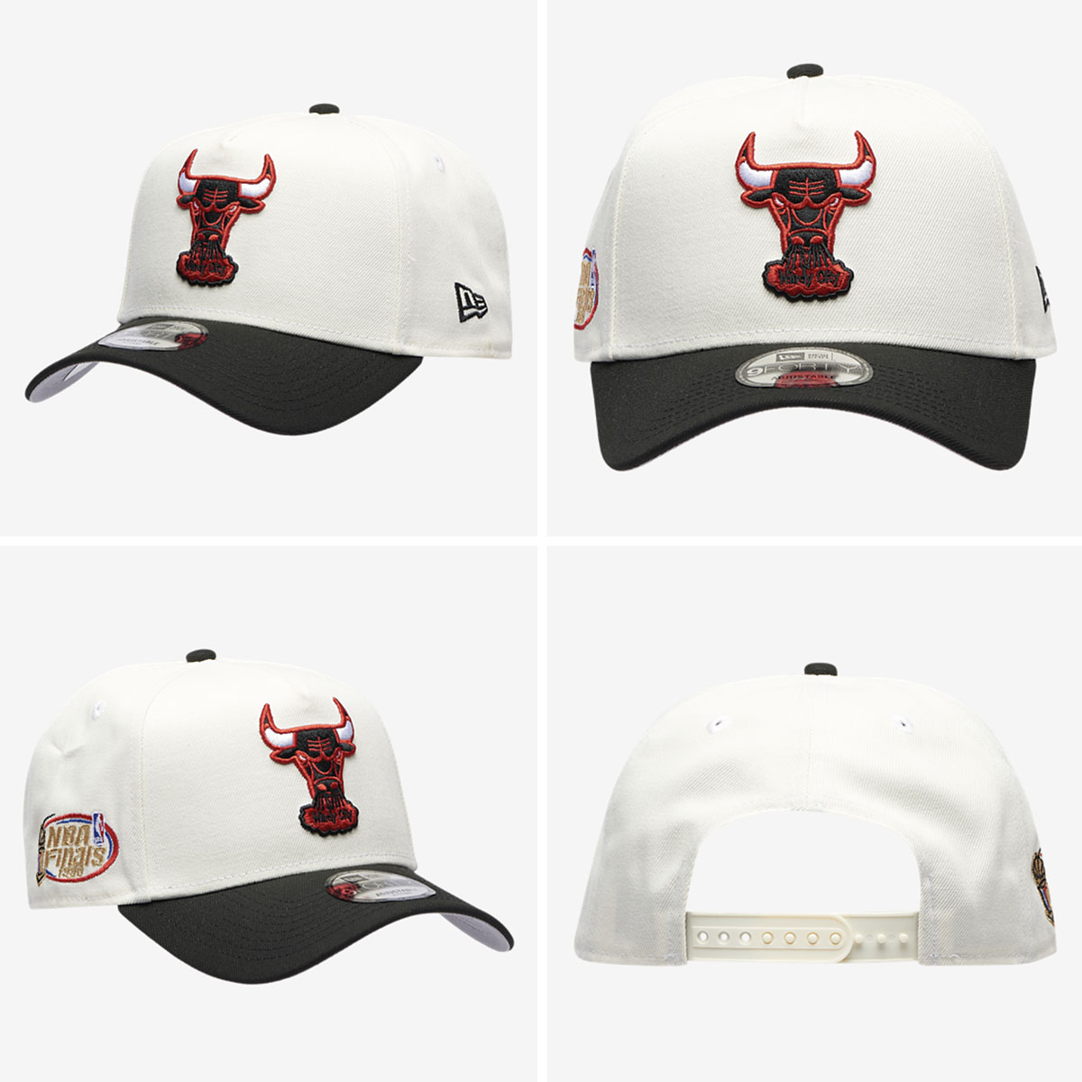 New Era Chicago Bulls 9FORTY A Frame Snapback Hat Chrome Black