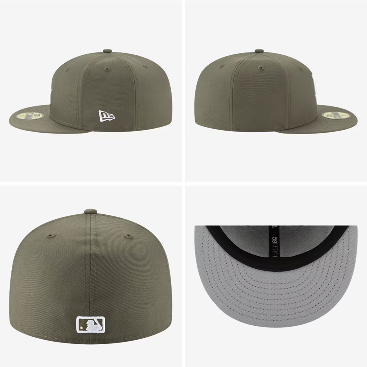 New-Era-LA-Dodgers-Olive-Green-White-59FIFTY-Fitted-Hat-2