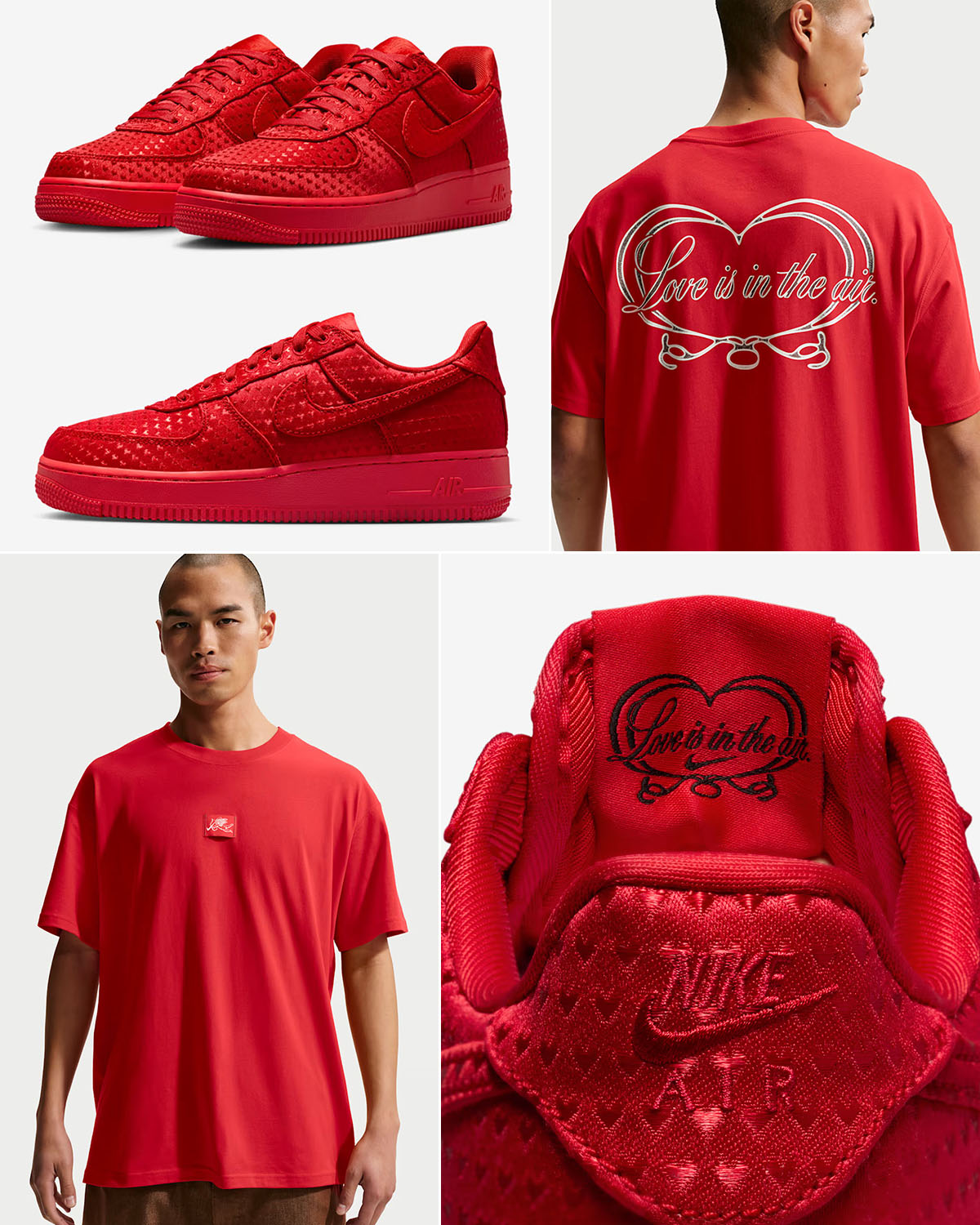 Nike Air Force 1 Low SE Valentines Day 2026 University Red x Nike Love is in the Air T Shirt Outfit