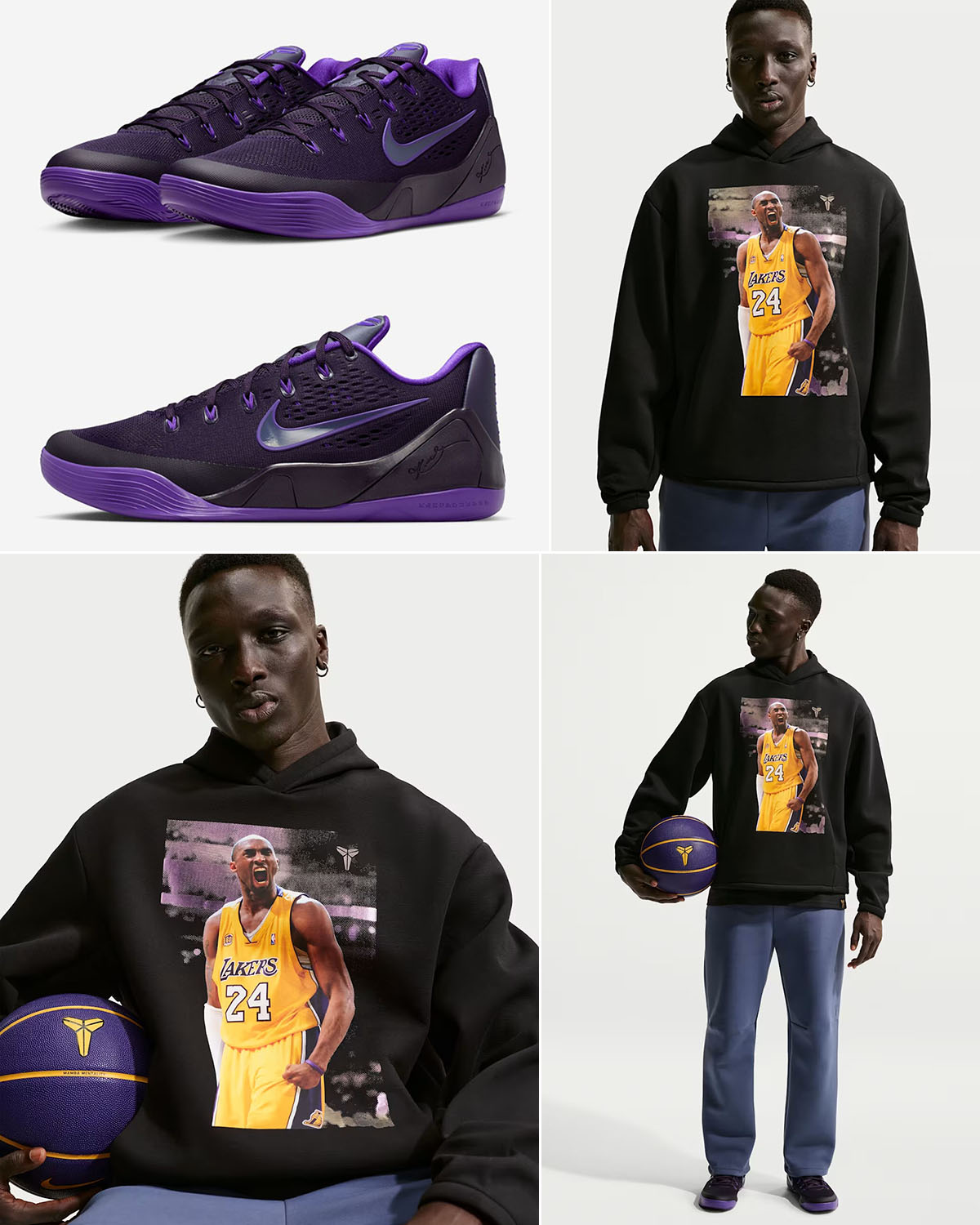 Nike Kobe 9 Low EM Protro Purple Dynasty x Nike Kobe Graphic Dri Fit Hoodie Outfit