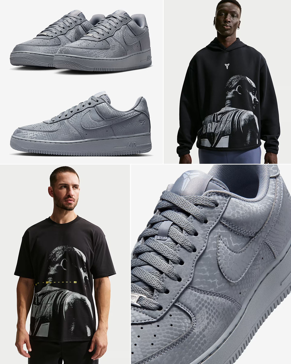 Nike Kobe Air Force 1 Low Cool Grey Sneakers Shirt Clothing Outfits