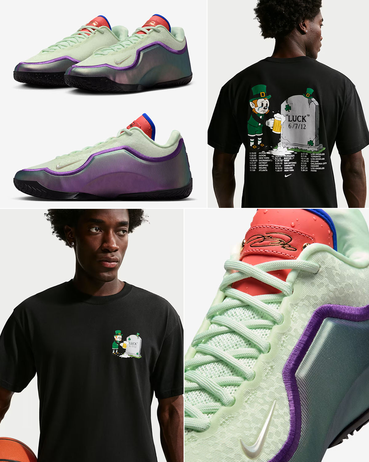 Nike LeBron 23 Green With Envy Sneakers and T Shirt Outfit