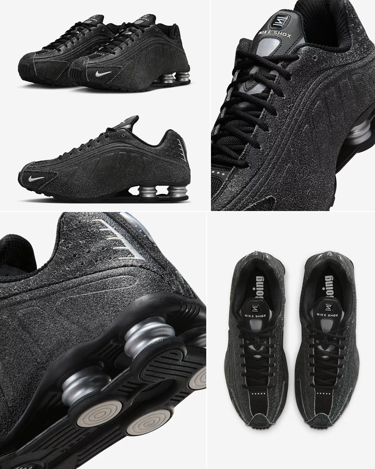 Nike Shox R4 Black Metallic Sneakers