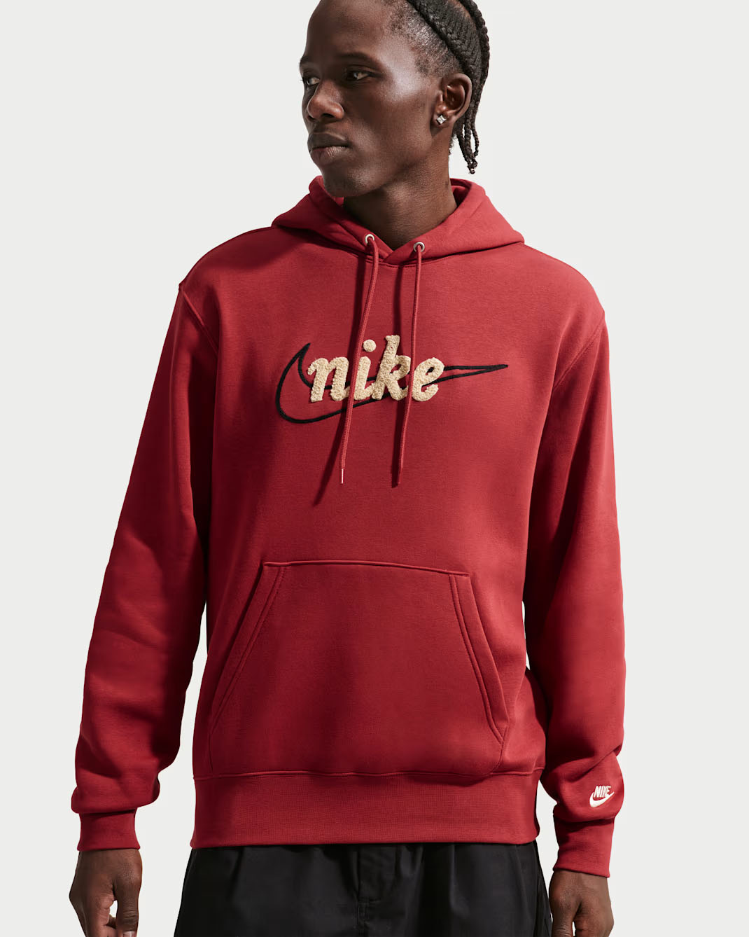 Nike Sportswear Club Fleece Mens Hoodie Team Crimson Khaki