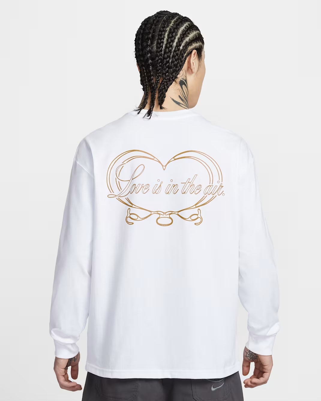 Nike Sportswear Valentines Day 2026 Love is in the Air Mens Long Sleeve T Shirt White 2