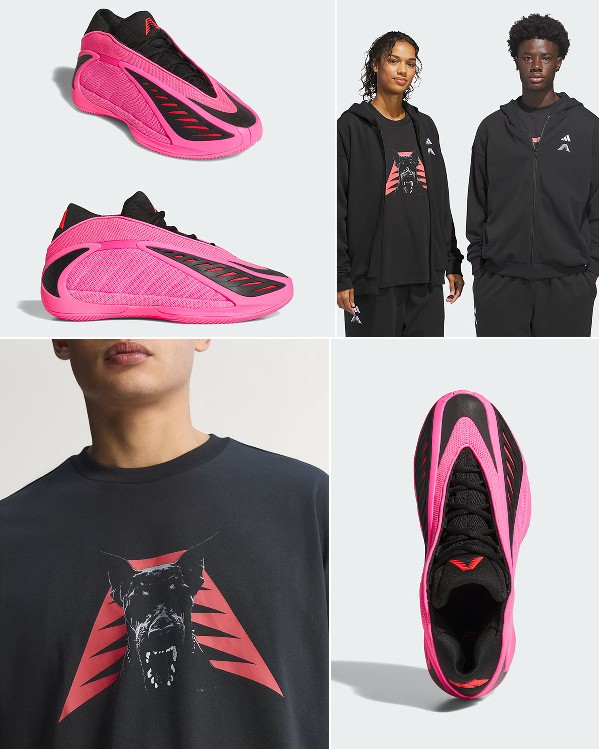 adidas Anthony Edwards 2 Lucid Pink Mens Sneakers Shirt Hoodie Pants Outfit