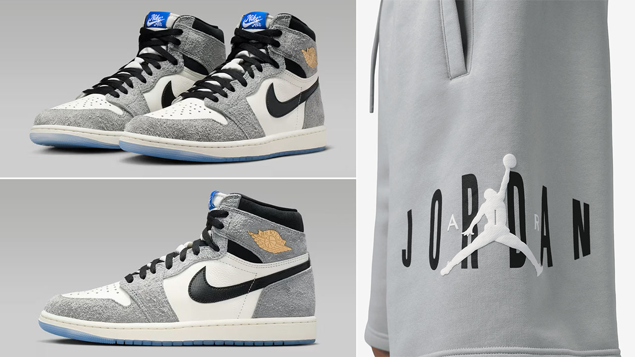Air Jordan 1 High OG All Star 2026 x Jordan Brooklyn Stretch Fleece Mens Shorts Wolf Grey