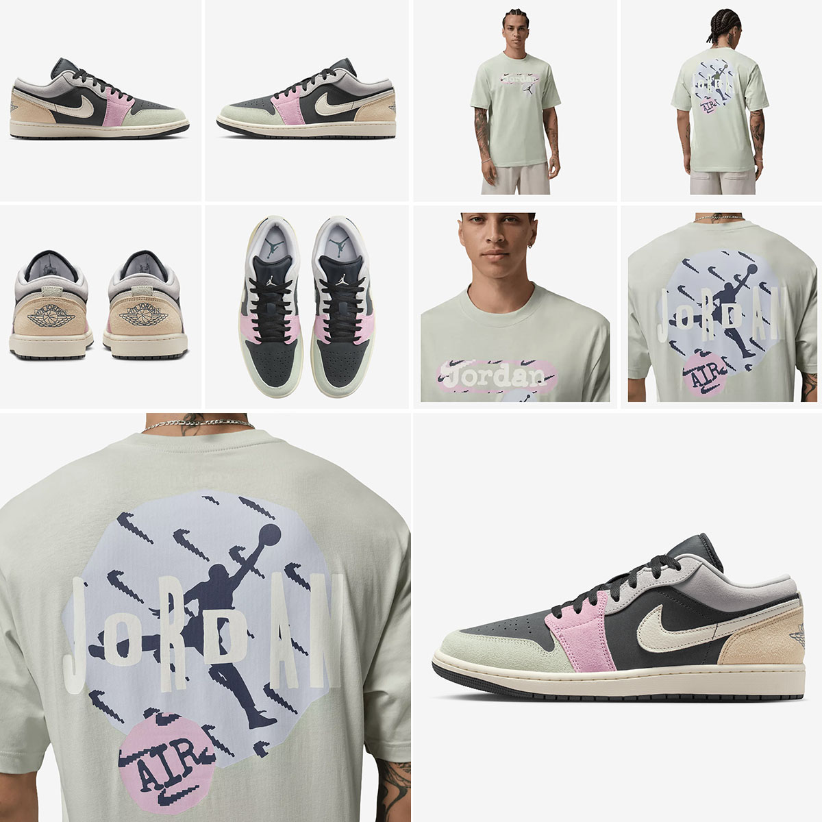 Air Jordan 1 Low Easter x Jordan Stamp Graphic Mens T Shirt Outfit