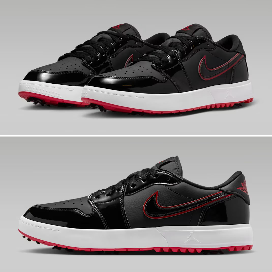 Air Jordan 1 Low Golf Black White Varsity Red Golf Shoes IQ3417-002