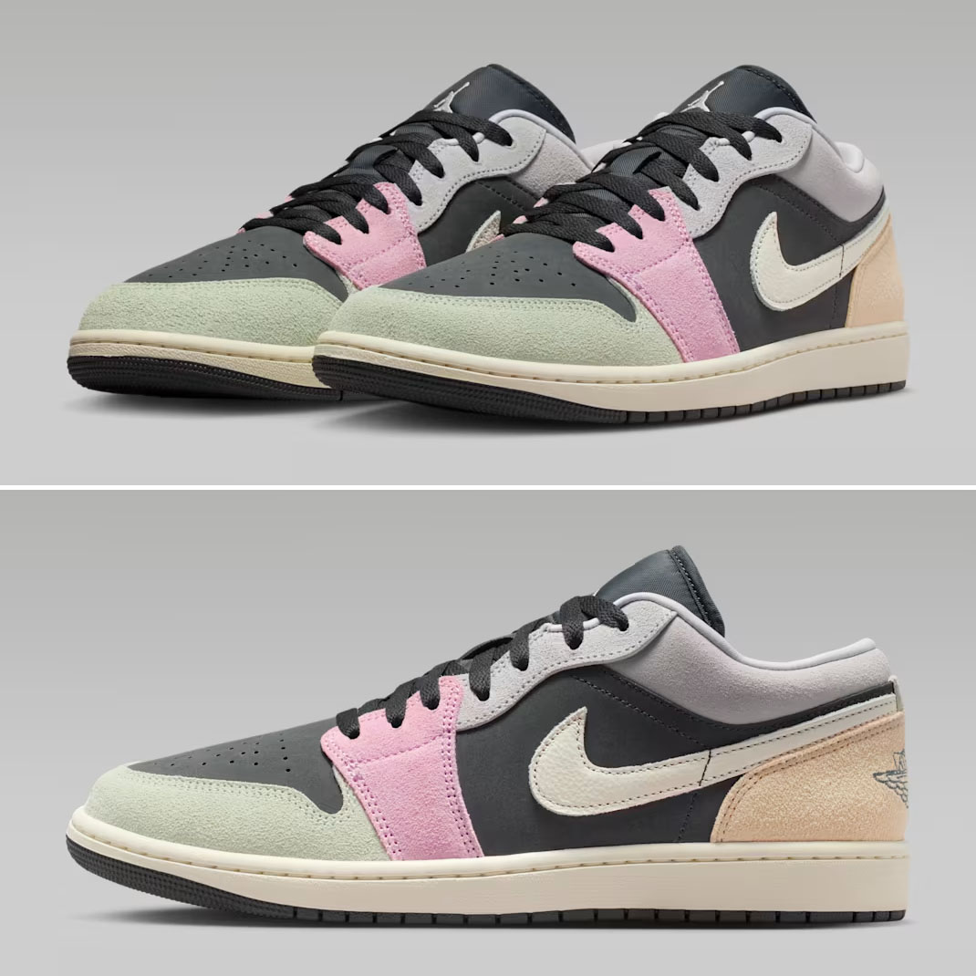 Air Jordan 1 Low SE Easter Anthracite Muslin Iris Whisper Sail Mens Sneakers IB7109-004