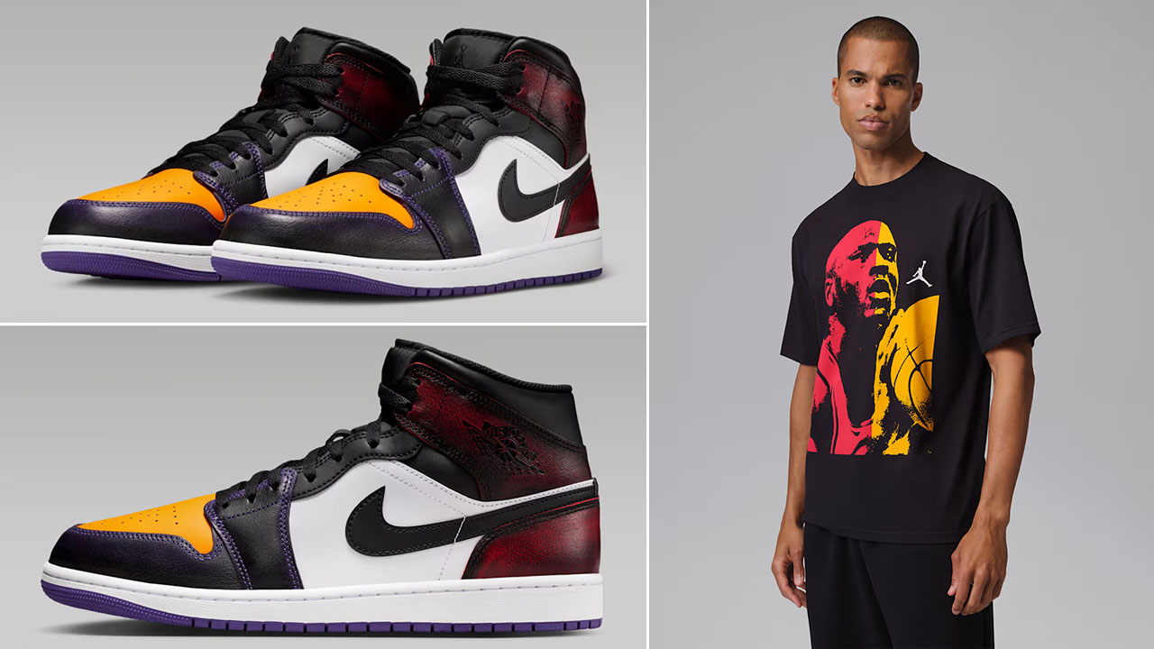 Air Jordan 1 Mid SE LA to Chicago Mens Sneakers Clothing Outfits