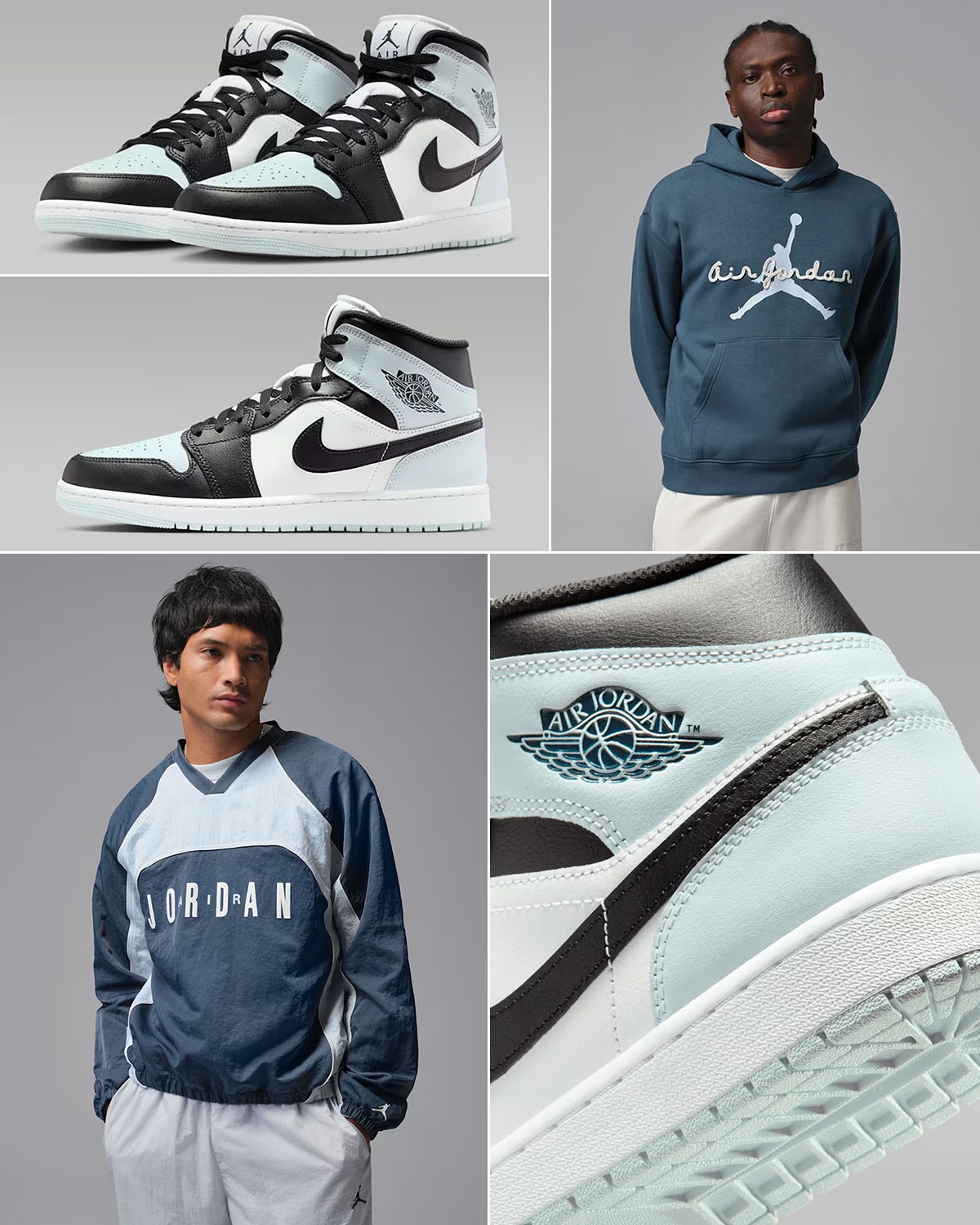 Air Jordan 1 Mid Squadron Blue Aura Sneakers Clothing Outfits 2