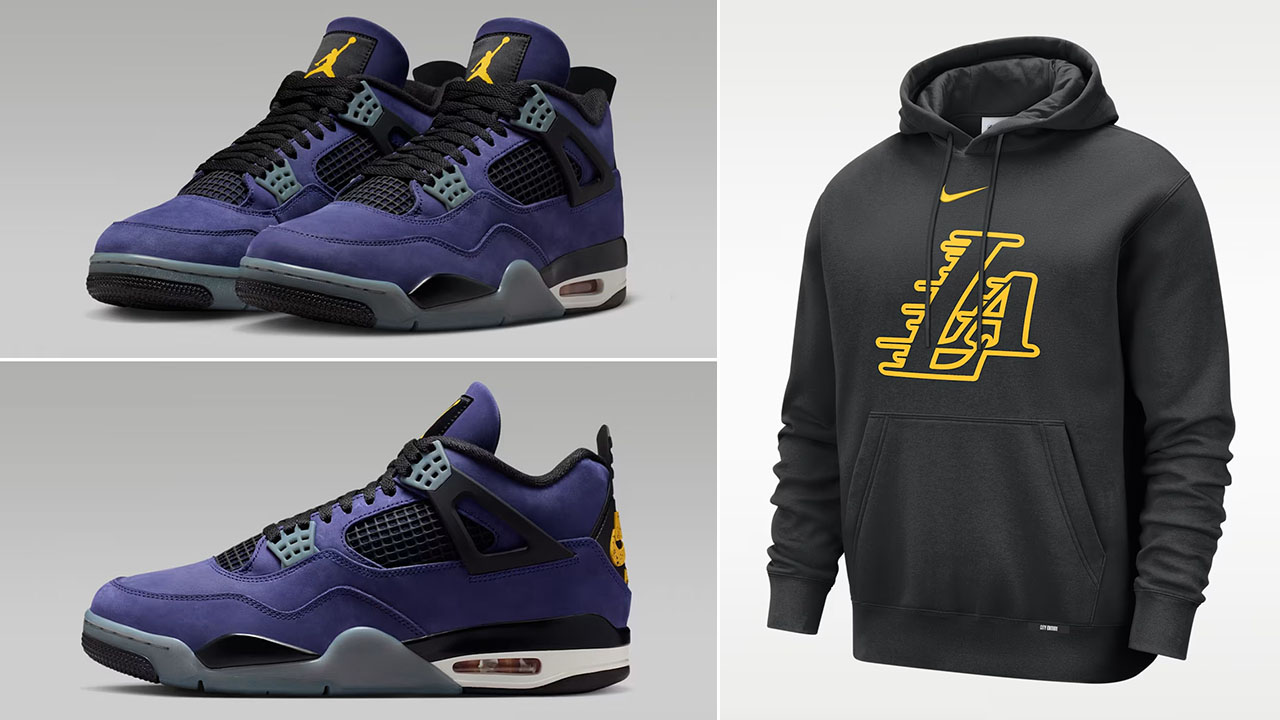 Air Jordan 4 Lakers Lakeshow x Los Angeles Lakers City Edition Men's Nike Club Hoodie