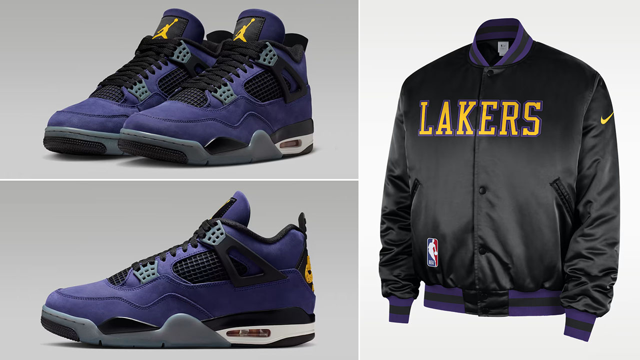 Air Jordan 4 Lakers Lakeshow x Los Angeles Lakers City Edition Men's Nike NBA Premium Jacket