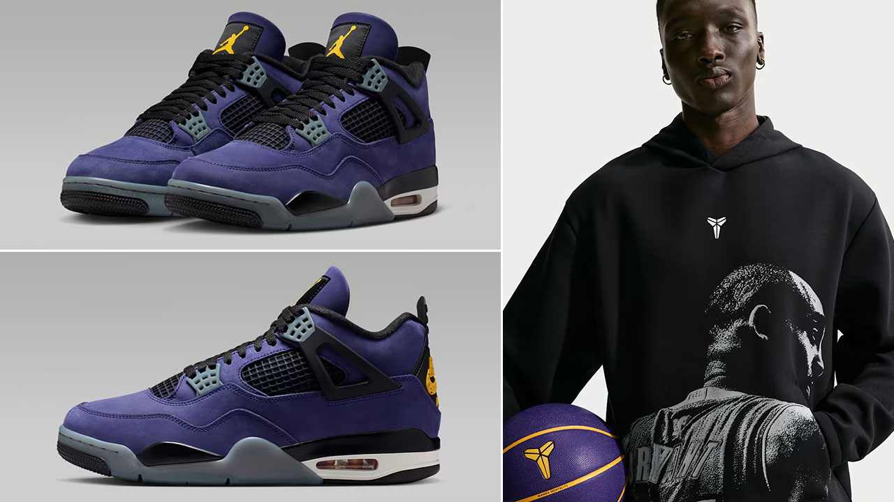 Air Jordan 4 Lakers Lakeshow x Nike Kobe Black Mens Hoodie