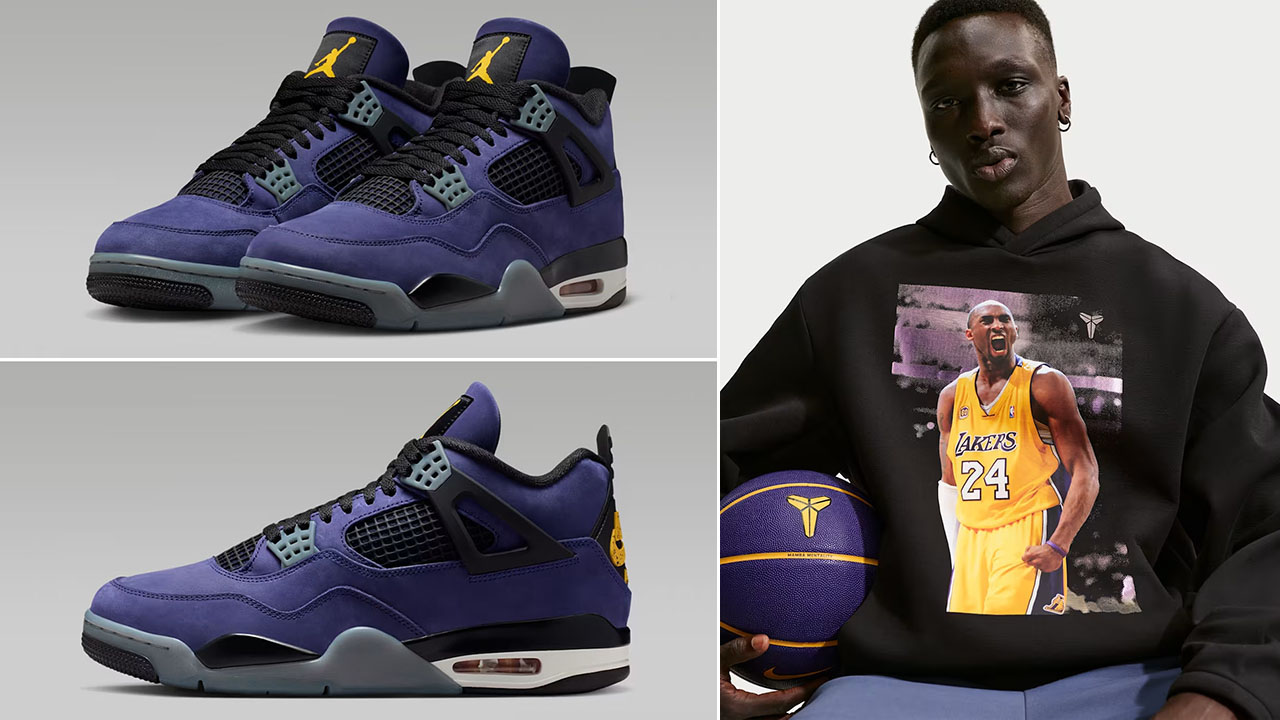 Air Jordan 4 Lakers Lakeshow x Nike Kobe Graphic Mens Hoodie