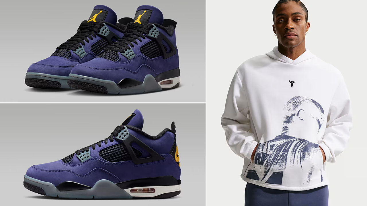 Air Jordan 4 Lakers Lakeshow x Nike Kobe White Mens Hoodie