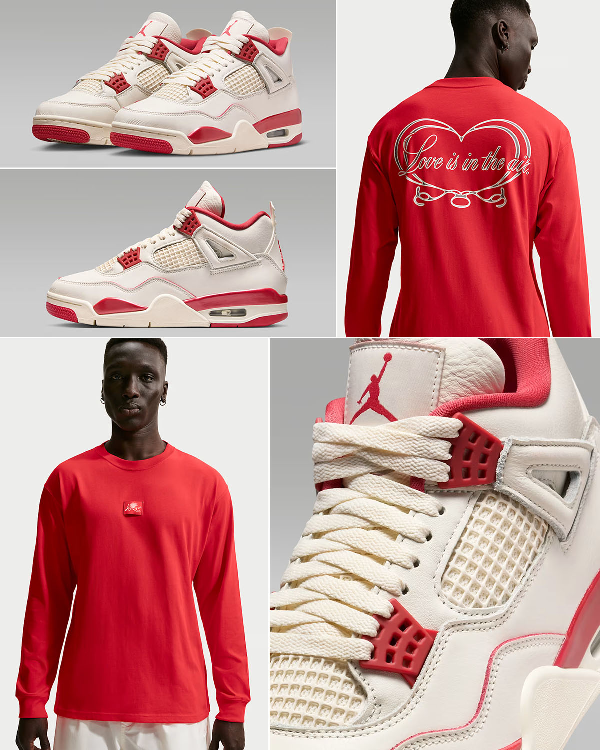 Air Jordan 4 Valentines Day 2025 Mens Long Sleeve T Shirt Outfit