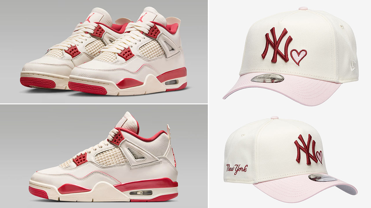 Air Jordan 4 Valentines Day New Era Yankees Hat