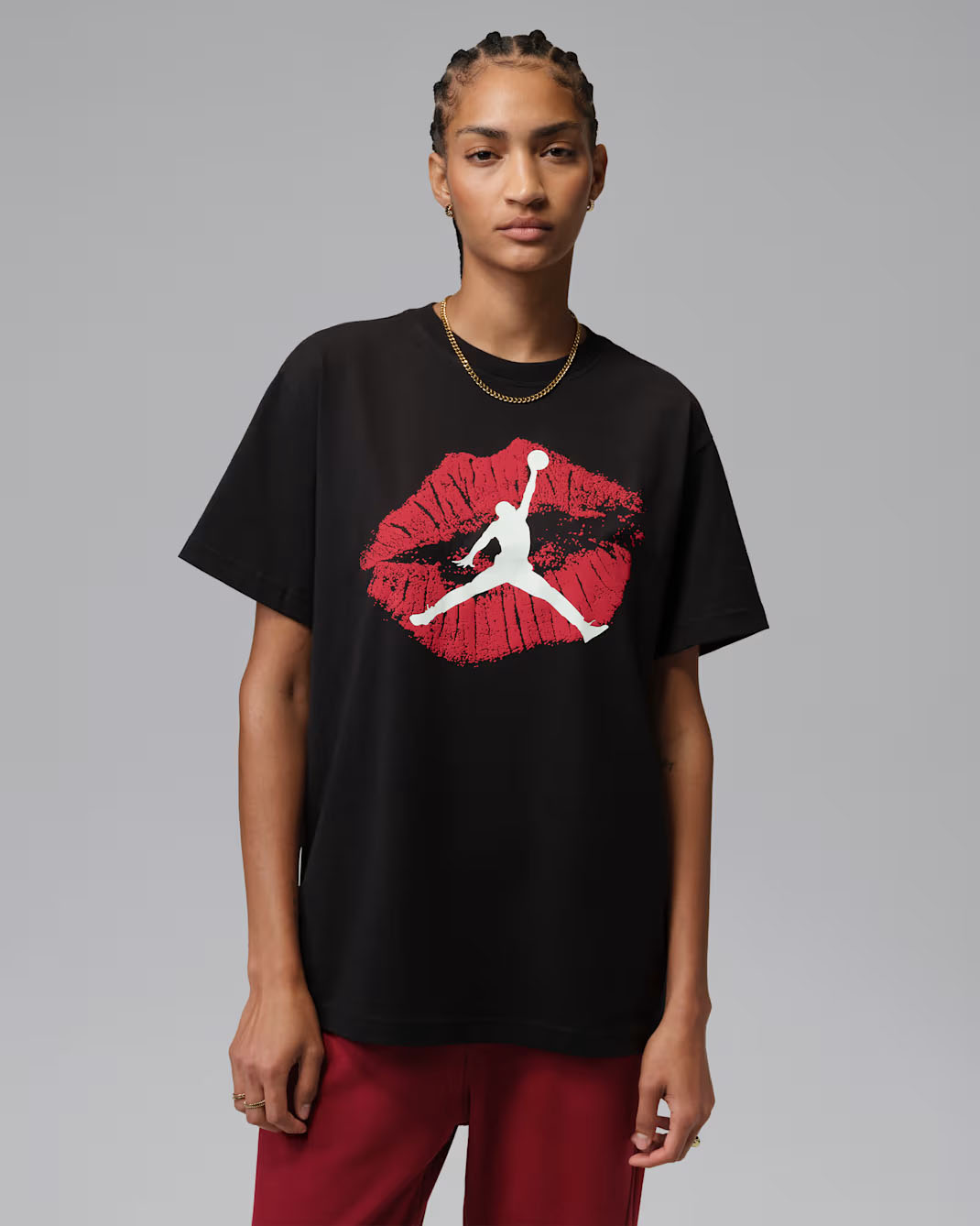 Air Jordan 4 Valentines Day Womens Black T Shirt