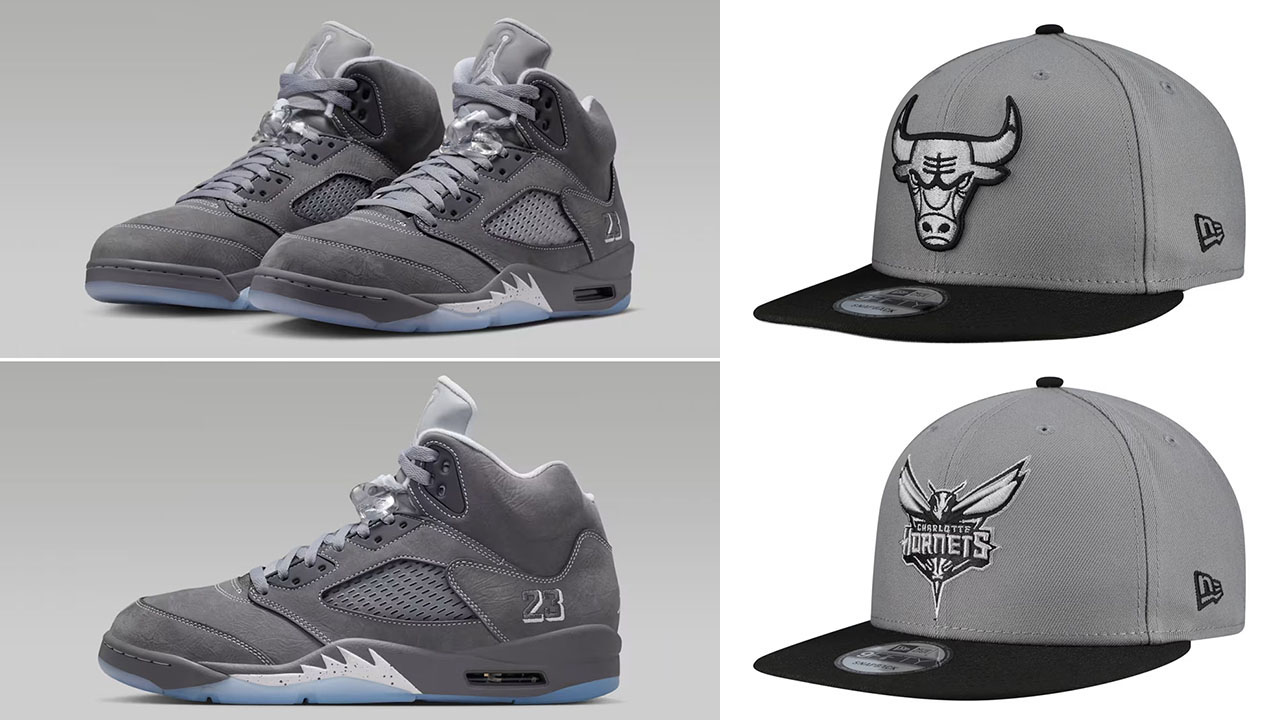 Air Jordan 5 Wolf Grey 2026 x New Era 9FIFTY Snapback Hats