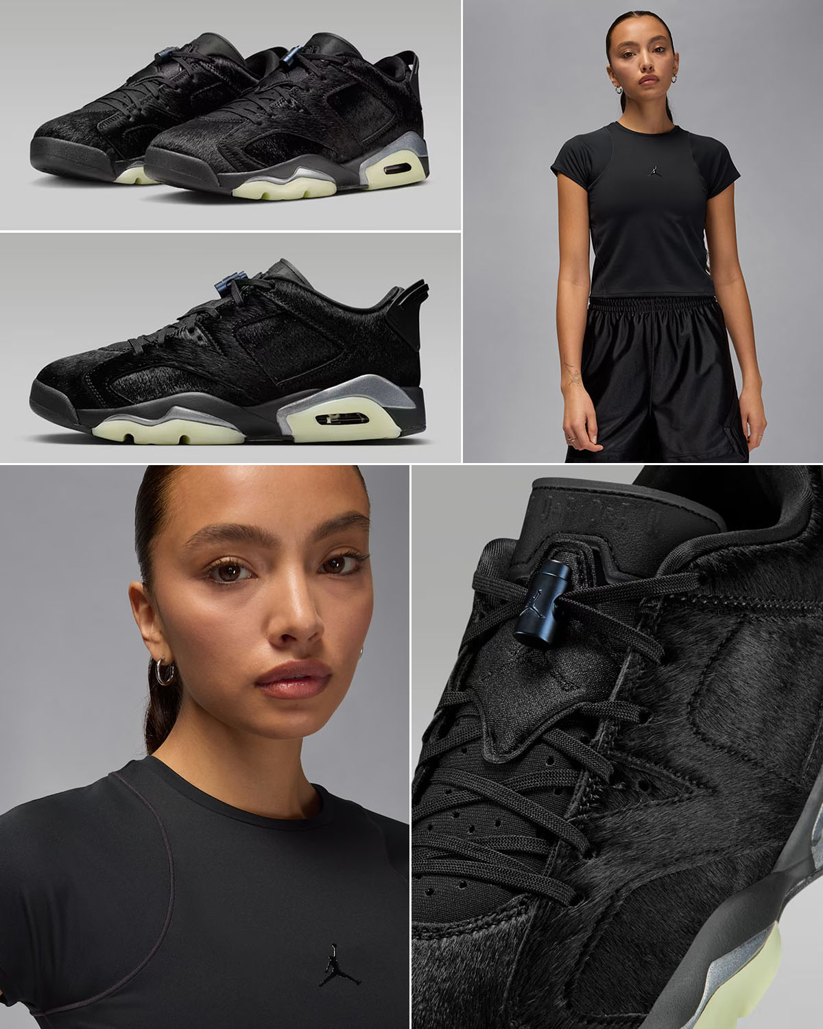 Air Jordan 6 Low Blackout x Jordan Sport Flightweight Women's Dri-FIT Short-Sleeve Top Outfit