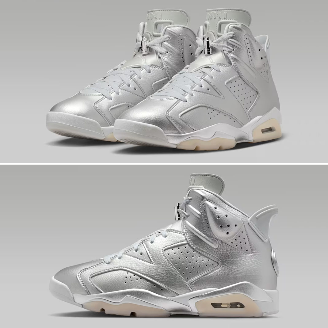 Air Jordan 6 PSG Paris Saint Germain Metallic Silver Mens Sneakers IQ5135-001