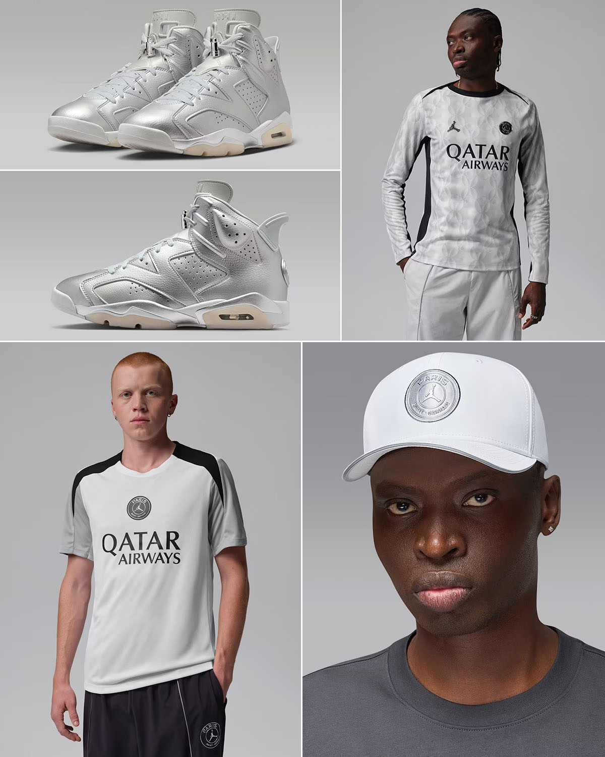 Air Jordan 6 Paris Saint Germain Metallic Silver Outfits to Match Sneakers