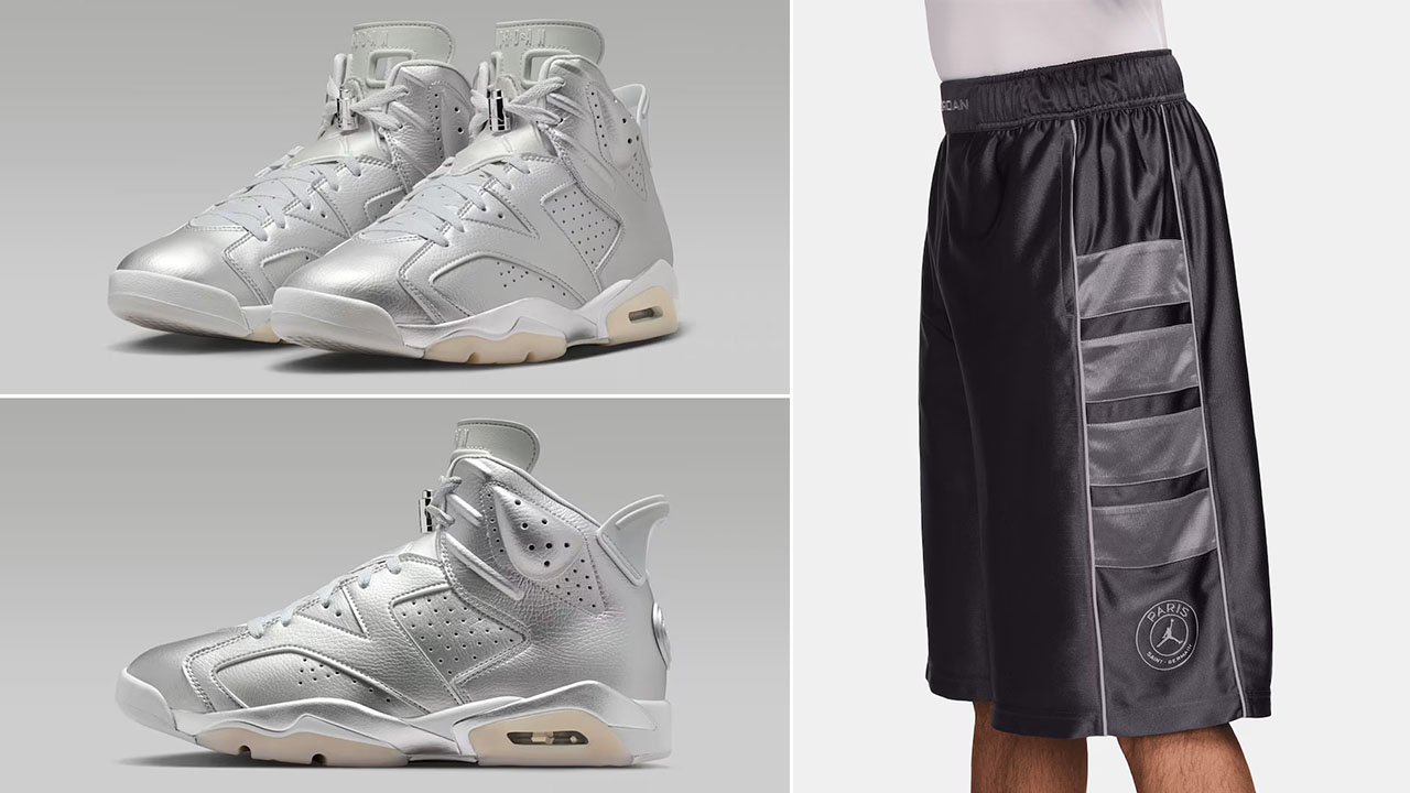 Air Jordan 6 Paris Saint Germain Metallic Silver x Paris Saint-Germain Jordan Brand Men's Cat Scratch Shorts