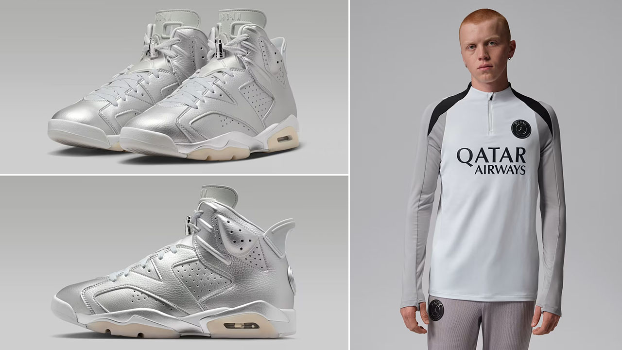 Air Jordan 6 Paris Saint Germain Metallic Silver x Paris Saint-Germain Night Edition Men’s Jordan Dri-FIT Drill Top