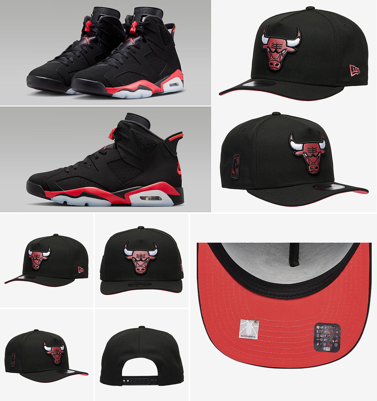 Air Jordan 6 Reverse Infrared New Era Bulls Hat Snapback Cap