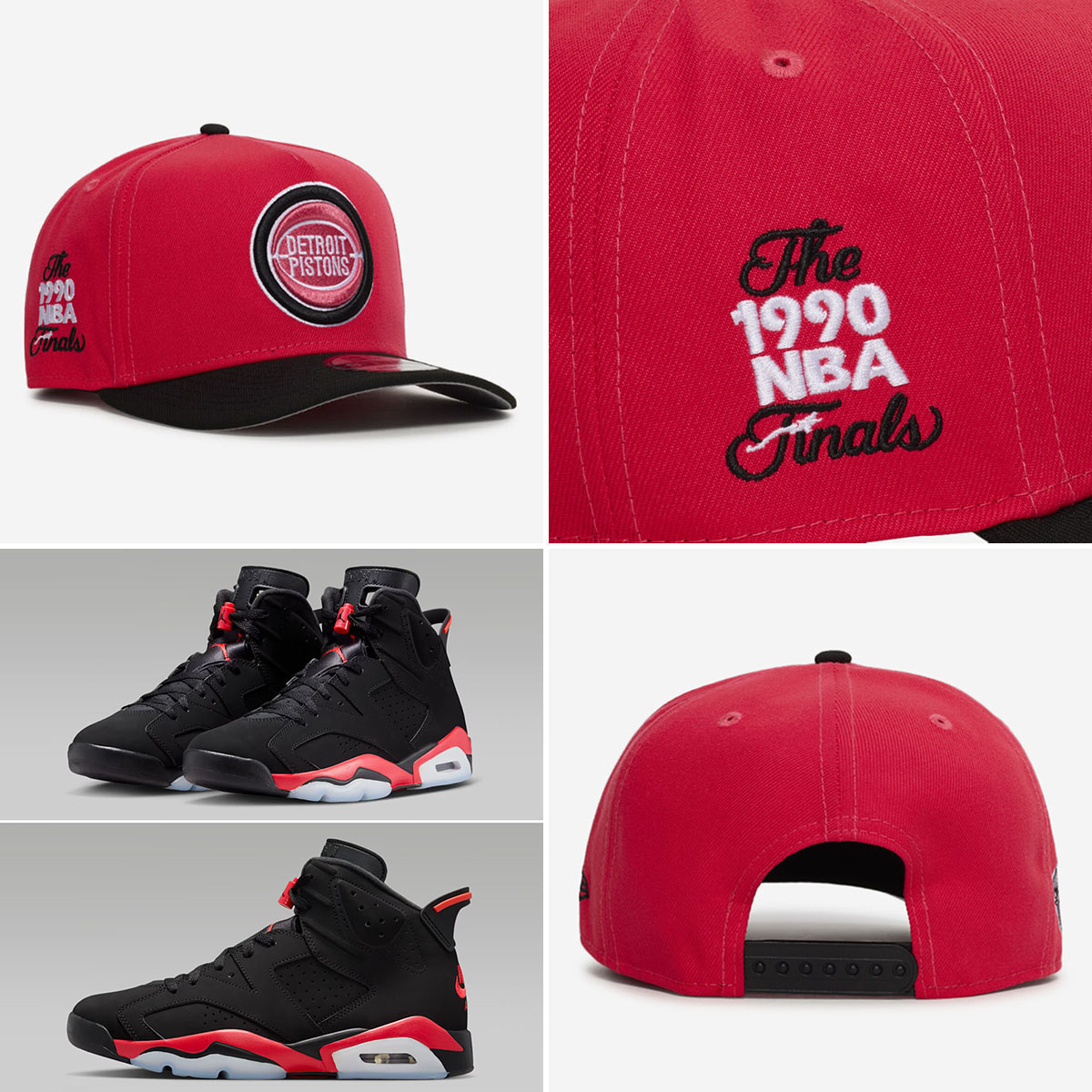 Air Jordan 6 Reverse Infrared Salesman 2026 New Era Detroit Pistons Hat A Frame Snapback Cap