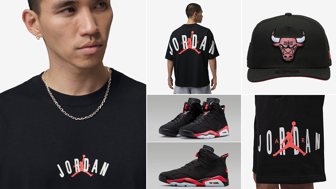 Air Jordan 6 Reverse Infrared Salesman Hat Shirt Shorts Outfit