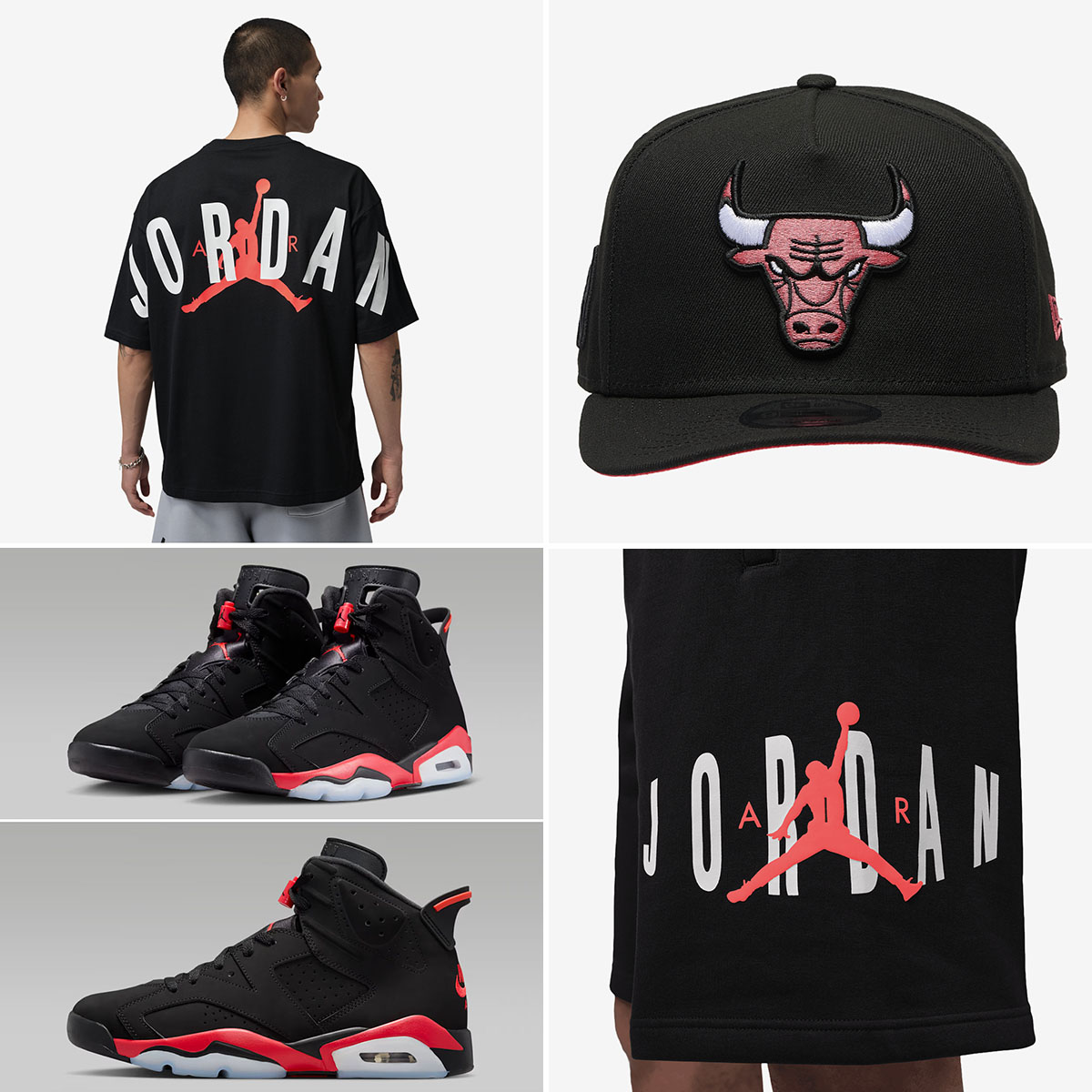 Air Jordan 6 Reverse Infrared Salesman Hat Shirt Shorts