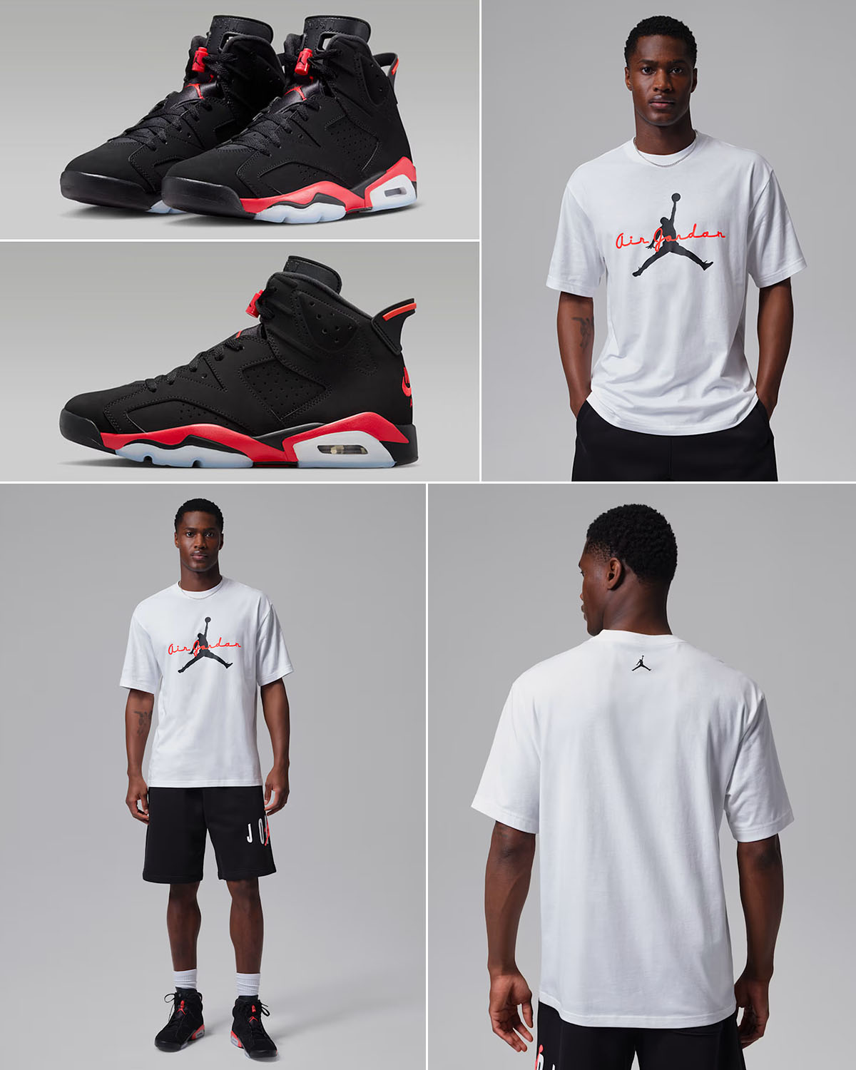 Air Jordan 6 Reverse Infrared Salesman x Jordan Brooklyn Men's Graphic T-Shirt White Black Infrared 23 Outfit